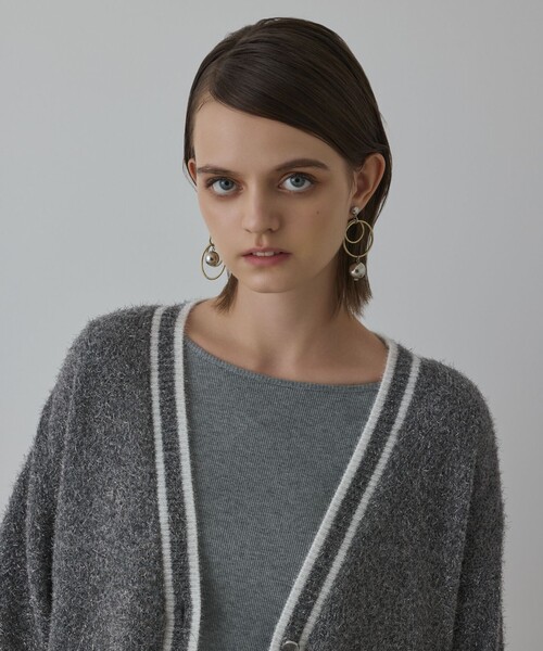 Diagram（ダイアグラム）の「グリッターニットカーディガン（カーディガン/ボレロ・レディース・グレー/ホワイト/ベージュ・36）」の22枚目の写真