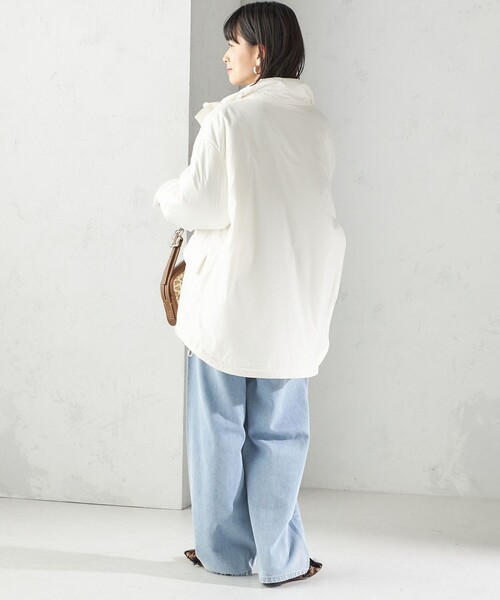 SHIPS（シップス）の「〈手洗い可能〉IMBOTEX 中綿 ミディ ジャケット（その他アウター・レディース・ダークグレー/オフホワイト・ONE SIZE）」の6枚目の写真