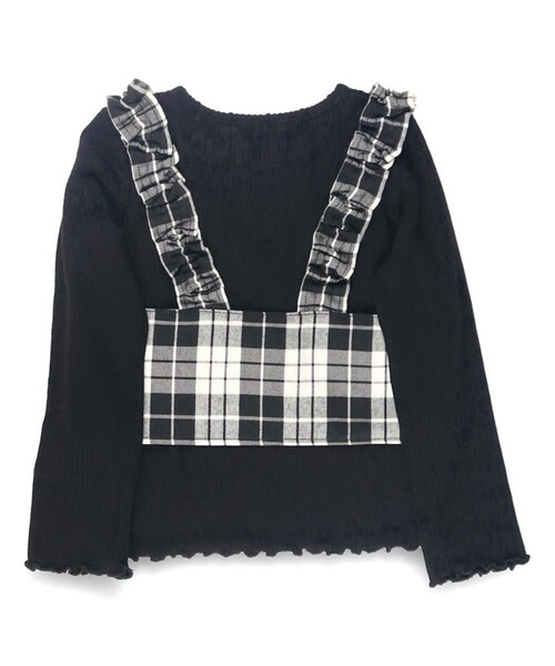 BRANSHES（ブランシェス）の「【おそろい】チェック柄トップスセット（Tシャツ/カットソー・キッズ・イエロー/ブラック・90/100/80/130/110/140/120/150）」の9枚目の写真