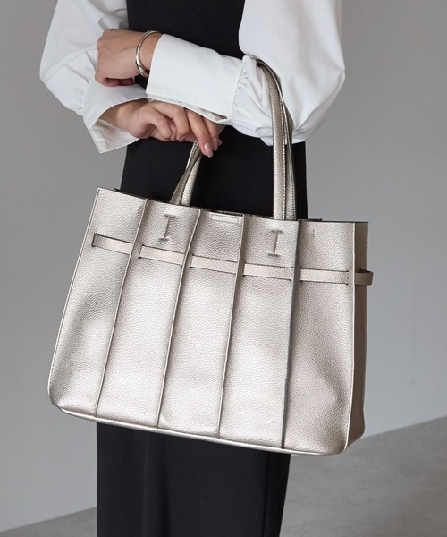 GUSCIO(グッシオ)の「【グッシオベーシック】プリーツトートバッグ A4 軽量(トートバッグ・レディース・ブラウン/シャンパン/ブラック/グレイッシュベージュ・FREE)」の19枚目の写真