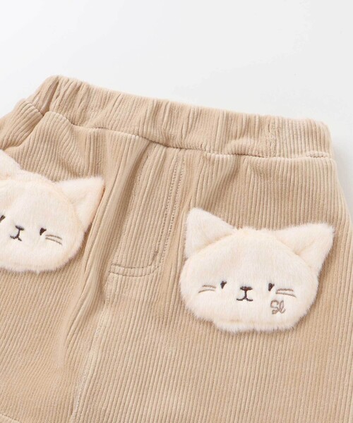 SLAP SLIP（スラップスリップ）の「アニマルネコウサギパッチ刺しゅうポケットコーデュロイスカッツ(80~120cm)（スカート・キッズ・オフホワイト/ベージュ・120cm/100cm/110cm/80ｃｍ/90cm）」の8枚目の写真