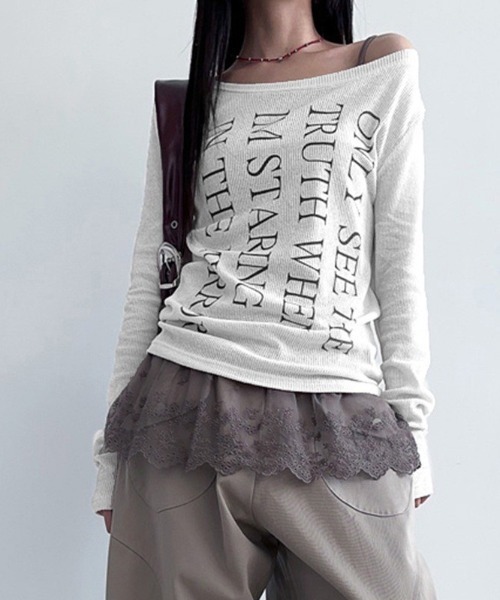 almo(アルモ)の「【LAMPOON】シャドーストライプカットソー(Tシャツ/カットソー・レディース・グリーン/ホワイト・SMALL/LARGE/MEDIUM)」の10枚目の写真