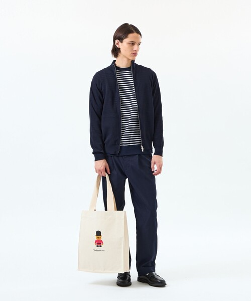 MACKINTOSH PHILOSOPHY(マッキントッシュ フィロソフィー)の「14G カノコ風ジャカード ドライバーズニット(カーディガン/ボレロ・メンズ・ダークネイビー/ライトベージュ・40/38)」の3枚目の写真