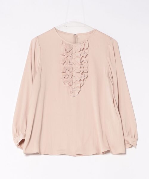 STRAWBERRY-FIELDS（ストロベリーフィールズ）の「バックサテンジョーゼット_フロントフリルブラウス（シャツ/ブラウス・レディース・ピンクベージュ/グレイッシュブルー・2）」の11枚目の写真