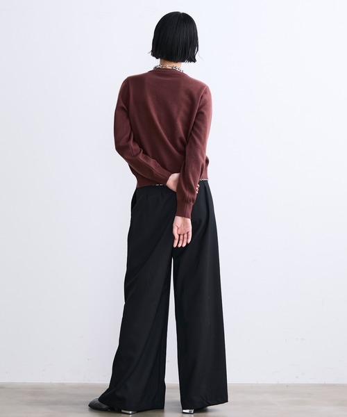 ウェーブウエストタックワイドパンツ（スラックス）｜MONOe（モノエ