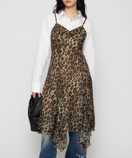 LAGUA GEM（ラグアジェム）の「RANDOM HEM LEO CAMI ワンピース（ワンピース・レディース・グレー/ブラウン・SMALL/MEDIUM）」の2枚目の写真