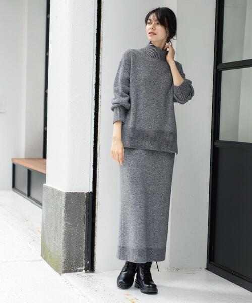 OPAQUE.CLIP（オペークドットクリップ）の「ラメスパンコールハイネックニット/セットアップ対応可【洗濯機OK】（ニット/セーター・レディース・ピンク系/チャコール/ベージュ系5/グレー系4/ブルーグリーン・38/40/42/36）」の20枚目の写真