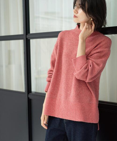 archivio ピンク セーターラメ入り　 36 セール】ラメスパンコールハイネックニット/セットアップ対応可【洗濯