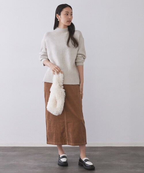 セール】ラメスパンコールハイネックニット/セットアップ対応可【洗濯