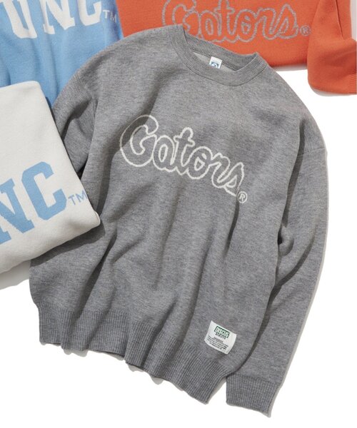 NO NEED(ノーニード)の「DISCUS ATHLETIC カレッジニット(ニット/セーター・メンズ・サックスブルー/グレー系その他/アイボリー/オレンジ・L)」の10枚目の写真