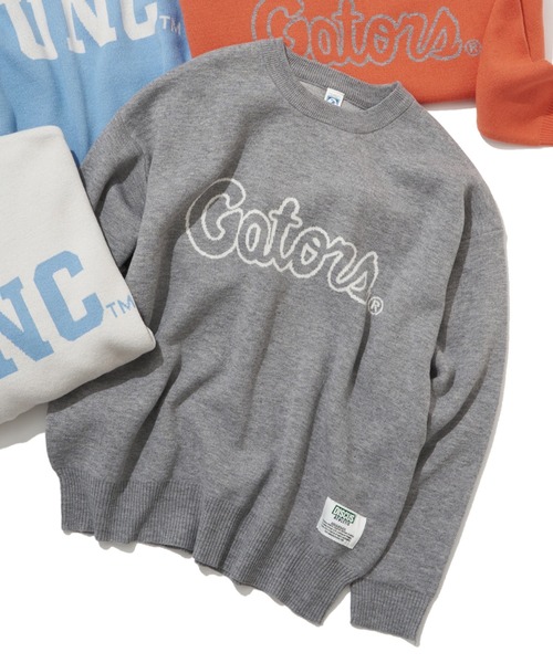 NO NEED(ノーニード)の「DISCUS ATHLETIC カレッジニット(ニット/セーター・メンズ・サックスブルー/グレー系その他/アイボリー/オレンジ・L)」の1枚目の写真