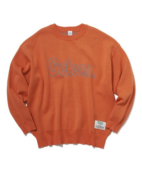 NO NEED(ノーニード)の「DISCUS ATHLETIC カレッジニット(ニット/セーター・メンズ・サックスブルー/グレー系その他/アイボリー/オレンジ・L)」の4枚目の写真
