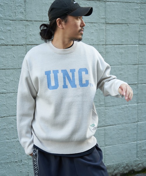 NO NEED(ノーニード)の「DISCUS ATHLETIC カレッジニット(ニット/セーター・メンズ・サックスブルー/グレー系その他/アイボリー/オレンジ・L)」の17枚目の写真