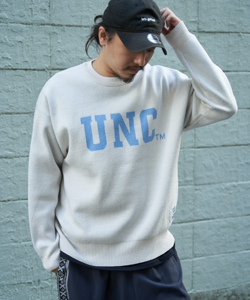 NO NEED(ノーニード)の「DISCUS ATHLETIC カレッジニット(ニット/セーター・メンズ・サックスブルー/グレー系その他/アイボリー/オレンジ・L)」の18枚目の写真