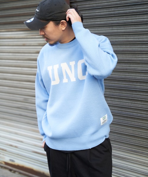 NO NEED(ノーニード)の「DISCUS ATHLETIC カレッジニット(ニット/セーター・メンズ・サックスブルー/グレー系その他/アイボリー/オレンジ・L)」の19枚目の写真
