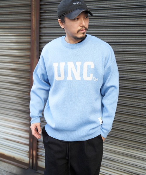 NO NEED(ノーニード)の「DISCUS ATHLETIC カレッジニット(ニット/セーター・メンズ・サックスブルー/グレー系その他/アイボリー/オレンジ・L)」の20枚目の写真