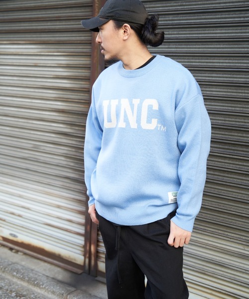 NO NEED(ノーニード)の「DISCUS ATHLETIC カレッジニット(ニット/セーター・メンズ・サックスブルー/グレー系その他/アイボリー/オレンジ・L)」の21枚目の写真
