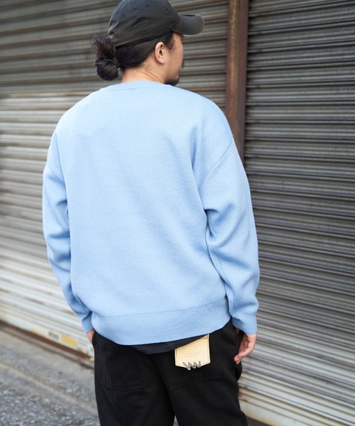 NO NEED(ノーニード)の「DISCUS ATHLETIC カレッジニット(ニット/セーター・メンズ・サックスブルー/グレー系その他/アイボリー/オレンジ・L)」の22枚目の写真