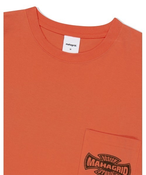MAHAGRID(マハグリッド)の「『mahagrid/マハグリッド』 CROSS LOGO THERMAL LS TEE/クロスロゴデザイン レイヤード長袖Tシャツ(Tシャツ/カットソー・レディース・オレンジ/チャコールグレー・M/L)」の16枚目の写真