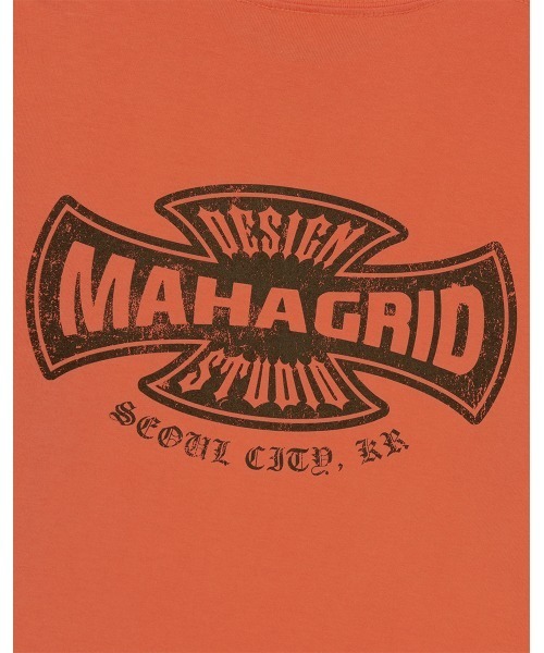 MAHAGRID(マハグリッド)の「『mahagrid/マハグリッド』 CROSS LOGO THERMAL LS TEE/クロスロゴデザイン レイヤード長袖Tシャツ(Tシャツ/カットソー・レディース・オレンジ/チャコールグレー・M/L)」の17枚目の写真