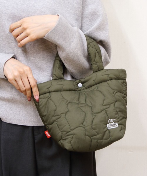 CHUMS(チャムス)の「CHUMS/チャムス ブービーステッチミニトートバッグ Booby Stitch Mini Tote Bag(バックパック/リュック・レディース・ブラック/オリーブ/オレンジ・FREE)」の2枚目の写真