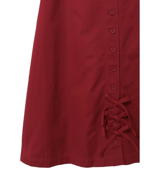 リボンモチーフ付きジャンバースカート（ジャンパースカート）｜PINK