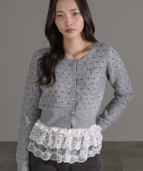 apres jour mignon（アプレジュールミニョン）の「ドット柄ニットカーディガン（カーディガン/ボレロ・レディース・ブラック/オフホワイト/グレー・フリー/LARGE）」の22枚目の写真
