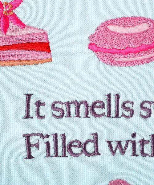 SHOO・LA・RUE（シューラルー）の「【100-150cm】モチーフ刺繍使いスウェット（スウェット・キッズ・サックスブルー/ピンク/オフホワイト/パープル・12/13/14/15 /10/11）」の16枚目の写真