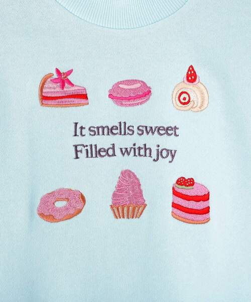 SHOO・LA・RUE（シューラルー）の「【100-150cm】モチーフ刺繍使いスウェット（スウェット・キッズ・サックスブルー/ピンク/オフホワイト/パープル・12/13/14/15 /10/11）」の10枚目の写真
