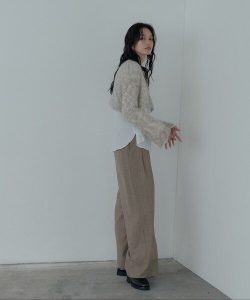 GALLEST(ギャレスト)の「クロップドメッシュニット(ニット/セーター・レディース・ブラック系8/ベージュ系8・38)」の4枚目の写真