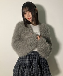 A'GEM/9 × .kom 『.kom/ドットケーオーエム』フェザーモヘアタッチ ショートニット