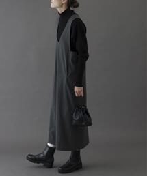 FORK&SPOON | FORK&SPOON　ウールライクジャンパースカート(ワンピース)