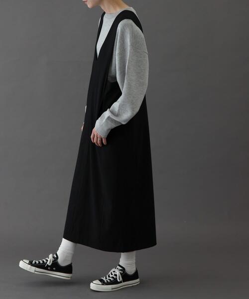 FORK&SPOON(フォークアンドスプーン)の「FORK&SPOON ウールライクジャンパースカート(ワンピース・レディース・ブラック/グレー系その他・1/2)」の12枚目の写真