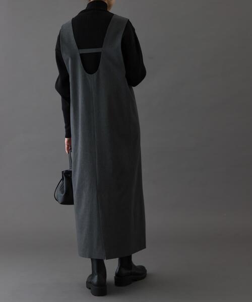 FORK&SPOON(フォークアンドスプーン)の「FORK&SPOON ウールライクジャンパースカート(ワンピース・レディース・ブラック/グレー系その他・1/2)」の21枚目の写真