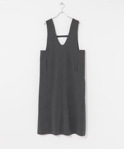 FORK&SPOON(フォークアンドスプーン)の「FORK&SPOON ウールライクジャンパースカート(ワンピース・レディース・ブラック/グレー系その他・1/2)」の4枚目の写真