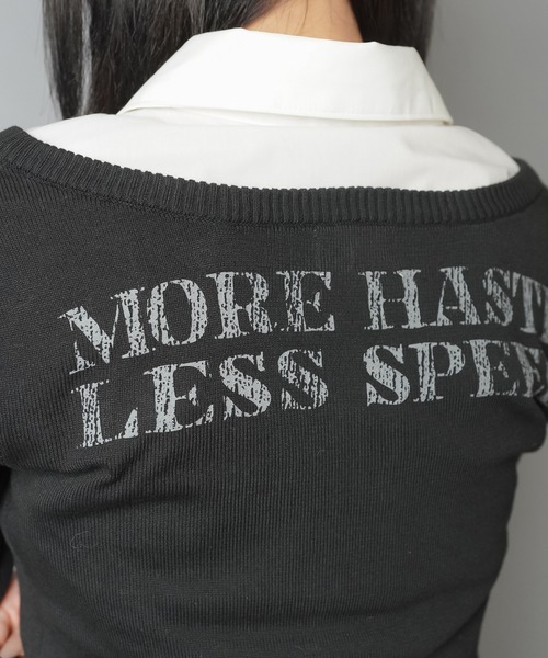 SPINNS(スピンズ)の「Vネックで色気盛れ★缶バッジ付きギャル復活ニット(ニット/セーター・レディース・ブラック/杢グレー/ボルドー/オフホワイト・ONESIZE)」の22枚目の写真