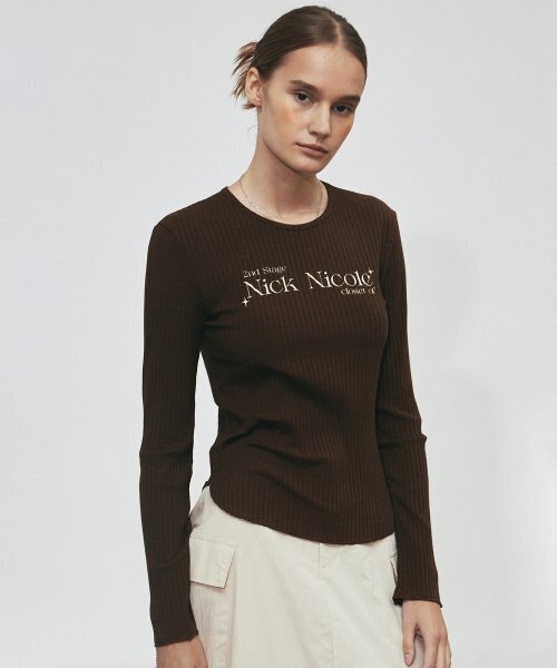 NICK&NICOLE(ニックアンドニコール)の「NICOLE CLOSET LS TOP_BROWN(Tシャツ/カットソー・レディース・その他・FREE)」の3枚目の写真
