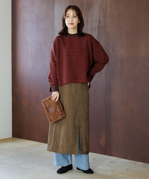 studio CLIP（スタディオクリップ）の「【WEB限定】スエードライクスカート（スカート・レディース・ライトベージュ/ブラウン・FREE）」の10枚目の写真