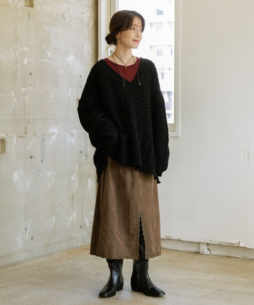 studio CLIP（スタディオクリップ）の「【WEB限定】スエードライクスカート（スカート・レディース・ライトベージュ/ブラウン・FREE）」の14枚目の写真