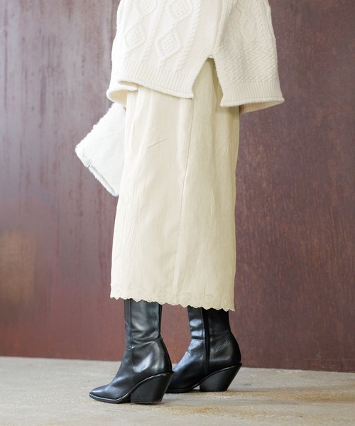 studio CLIP（スタディオクリップ）の「【WEB限定】スエードライクスカート（スカート・レディース・ライトベージュ/ブラウン・FREE）」の20枚目の写真