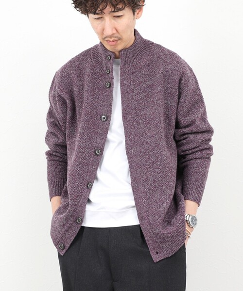 NOLLEY’S(ノーリーズ)の「スタンドカーディガン 25AW(カーディガン/ボレロ・メンズ・グレー系その他/ブルー/ネイビー/パープル・S/M/L)」の1枚目の写真