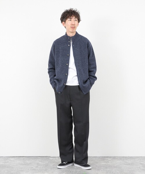 NOLLEY’S(ノーリーズ)の「スタンドカーディガン 25AW(カーディガン/ボレロ・メンズ・グレー系その他/ブルー/ネイビー/パープル・S/M/L)」の9枚目の写真