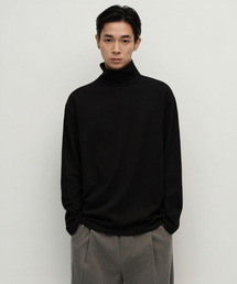 [ヒートタンダード] タートルネック長袖Tシャツ [ブラック]