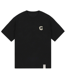 [ユニセックス]スモールGフラワースマイル半袖Tシャツ_ブラック