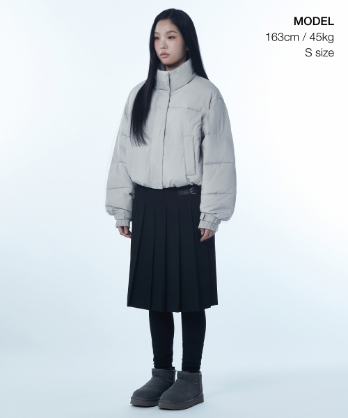 MUSINSA STANDARD WOMAN（ムシンサスタンダードウーマン）の「ウィメンズデイリープファーショートダウンジャケット [アッシュグレー]（ダウンジャケット/コート・レディース・その他・SMALL/MEDIUM/LARGE/X-SMALL）」の2枚目の写真