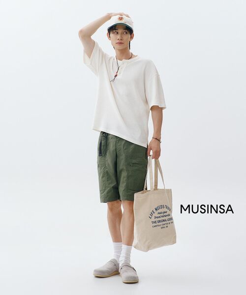 MUSINSA STANDARD（ムシンサスタンダード）の「[シティレジャー] CN ベルト付きユーティリティショーツ [カーキ]（その他パンツ・メンズ・その他・42/36/34/32/30/31/33/26/27/28/29）」の12枚目の写真