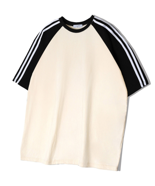 UNDEROFF（アンダーオフ）の「オーバーフィットラグラントラックライン半袖Tシャツバーガンディ（Tシャツ/カットソー・レディース・バーガンディー・SMALL/MEDIUM/LARGE/X-LARGE）」の4枚目の写真