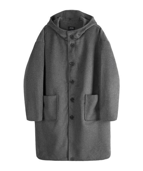 WOOL Oversized Long Hooded Coat (GREY) T2O005