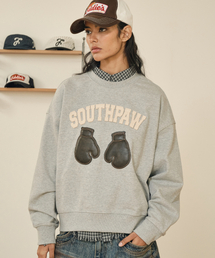 TAKEASY（テイクイージー）の「サウスポー クロップスウェット（メランジグレー）（スウェット）」