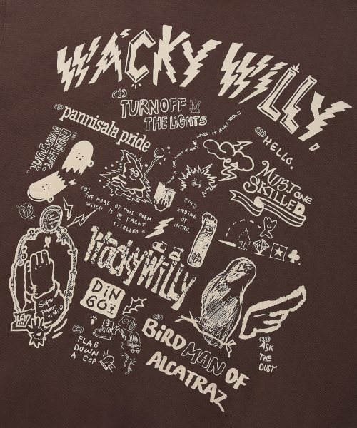 Wacky WiLLy(ワッキーウィリー)の「グラフィティグラフィックフードブラウン(パーカー・レディース・その他・SMALL/LARGE)」の5枚目の写真